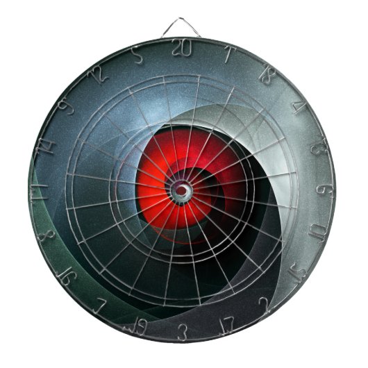 Red Swirl Artistic Modern Abstracte kunst Patroon Dartbord (Voorkant)