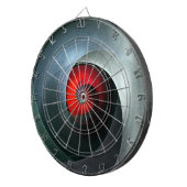 Red Swirl Artistic Modern Abstracte kunst Patroon Dartbord (Voorkant Rechts)