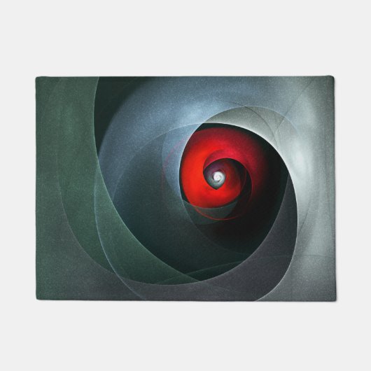Red Swirl Artistic Modern Abstracte kunst Patroon Deurmat (Voorkant)
