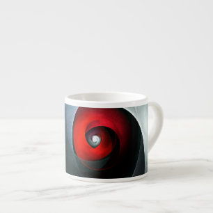 Red Swirl Artistic Modern Abstracte kunst Patroon Espresso Kop