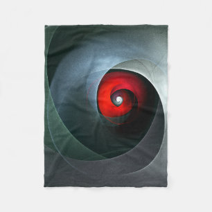 Red Swirl Artistic Modern Abstracte kunst Patroon Fleece Deken