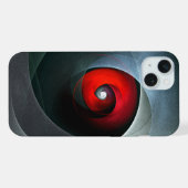 Red Swirl Artistic Modern Abstracte kunst Patroon iPhone Hoesje (Achterkant horizontaal)