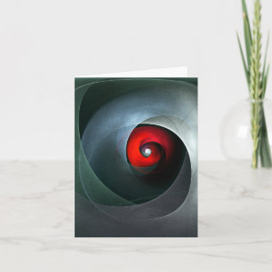 Red Swirl Artistic Modern Abstracte kunst Patroon Kaart