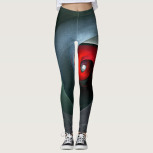 Red Swirl Artistic Modern Abstracte kunst Patroon Leggings