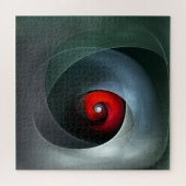 Red Swirl Artistic Modern Abstracte kunst Patroon Legpuzzel (Horizontaal)