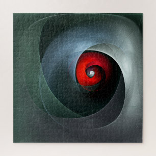 Red Swirl Artistic Modern Abstracte kunst Patroon Legpuzzel