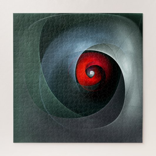 Red Swirl Artistic Modern Abstracte kunst Patroon Legpuzzel (Verticaal)