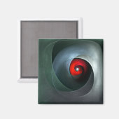 Red Swirl Artistic Modern Abstracte kunst Patroon  Magneet (Voorkant / Achterkant)