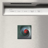 Red Swirl Artistic Modern Abstracte kunst Patroon  Magneet (Insitu (Vaatwasser))