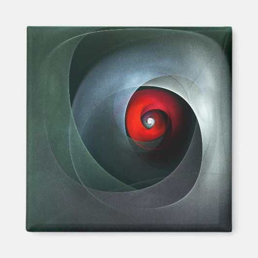 Red Swirl Artistic Modern Abstracte kunst Patroon  Magneet (Voorkant)