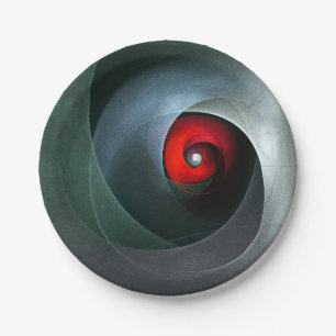 Red Swirl Artistic Modern Abstracte kunst Patroon Papieren Bordje