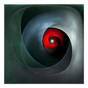 Red Swirl Artistic Modern Abstracte kunst Patroon Perfect Poster