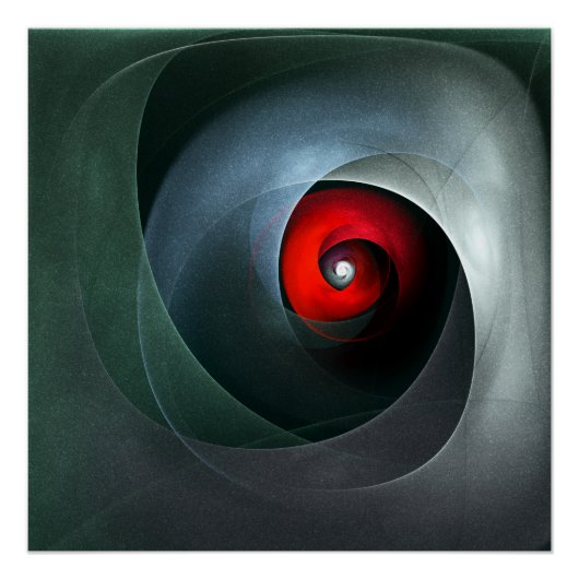 Red Swirl Artistic Modern Abstracte kunst Patroon Perfect Poster (Voorkant)