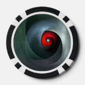 Red Swirl Artistic Modern Abstracte kunst Patroon  Poker Chips (Achterkant)