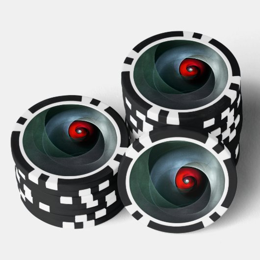 Red Swirl Artistic Modern Abstracte kunst Patroon  Poker Chips (Opstapeling)
