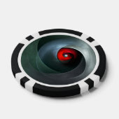 Red Swirl Artistic Modern Abstracte kunst Patroon  Poker Chips (Enkel)
