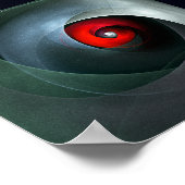 Red Swirl Artistic Modern Abstracte kunst Patroon  Poster (Hoek)