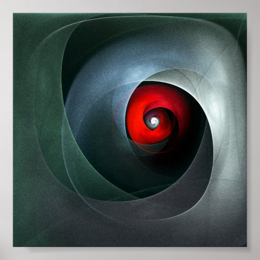 Red Swirl Artistic Modern Abstracte kunst Patroon  Poster (Voorkant)