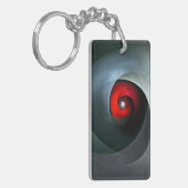 Red Swirl Artistic Modern Abstracte kunst Patroon Sleutelhanger (Voorkant Links)