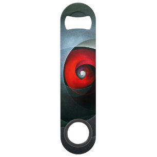 Red Swirl Artistic Modern Abstracte kunst Patroon  Speed Flessenopener