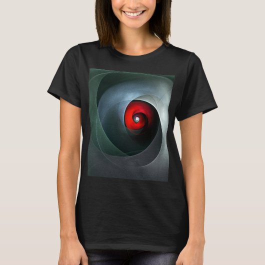 Red Swirl Artistic Modern Abstracte kunst Patroon  T-shirt (Voorkant)