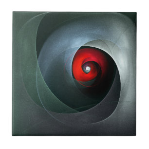 Red Swirl Artistic Modern Abstracte kunst Patroon Tegeltje