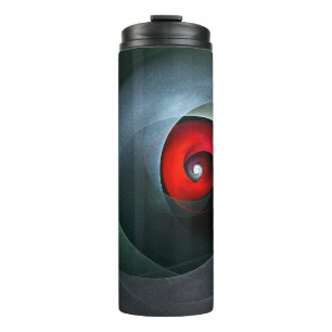 Red Swirl Artistic Modern Abstracte kunst Patroon  Thermosbeker
