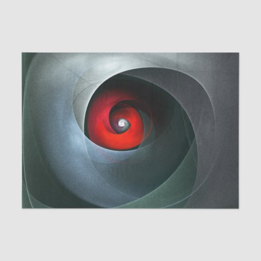 Red Swirl Artistic Modern Abstracte kunst Patroon  Tissuepapier (Voorkant)