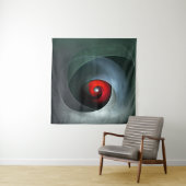 Red Swirl Artistic Modern Abstracte kunst Patroon Wandkleed (In Situ (horizontaal))