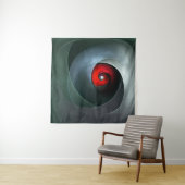 Red Swirl Artistic Modern Abstracte kunst Patroon Wandkleed (In situ)