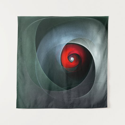 Red Swirl Artistic Modern Abstracte kunst Patroon Wandkleed (Voorkant)