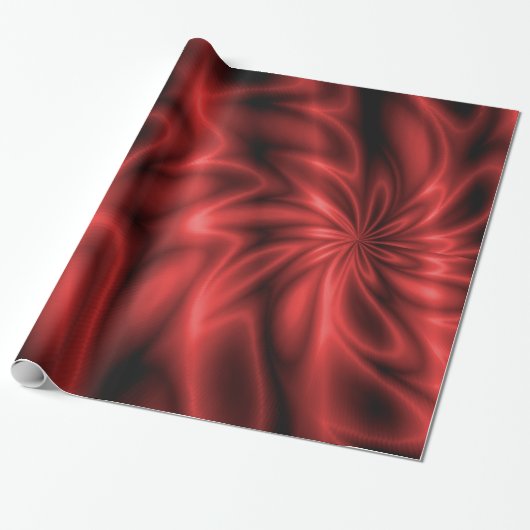 Red Swirl Cadeaupapier (Uitgerold)