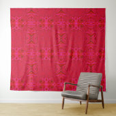 Red Swirl Design Tapestry Wandkleed (In Situ (horizontaal))