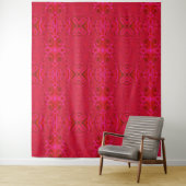 Red Swirl Design Tapestry Wandkleed (In situ)