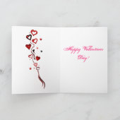 Red Swirl Heart Feestdagen Kaart (Binnen)