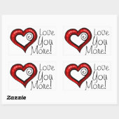 Red Swirl Heart Rechthoekige Sticker (Vel)