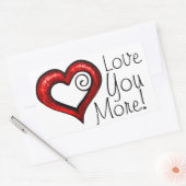 Red Swirl Heart Rechthoekige Sticker (Envelop)