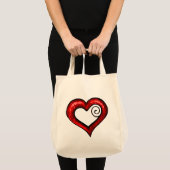 Red Swirl Heart Tote Bag (Voorkant (product))