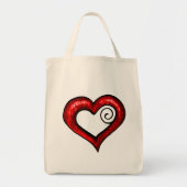 Red Swirl Heart Tote Bag (Voorkant)