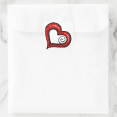 Red Swirl Heart Vierkante Sticker (Tas)
