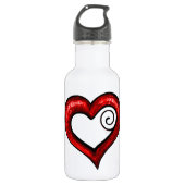 Red Swirl Heart Waterfles (Voorkant)