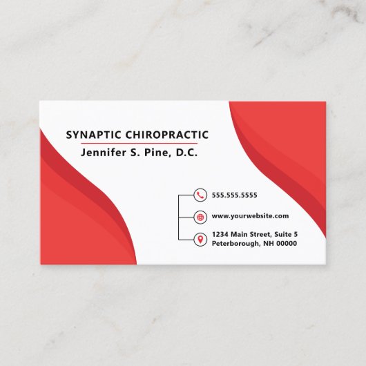 Red Swirl Professional-kaarten voor meerdere aanst Afsprakenkaartje (Voorkant)