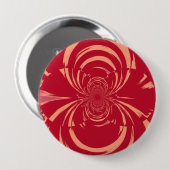 Red Swirl Retro Art Deco Ronde Button 4,0 Cm (Voorkant /achterkant)