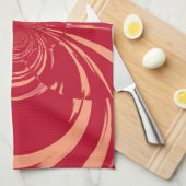 Red Swirl Retro Art Deco Theedoek (Quarter Fold)