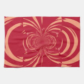 Red Swirl Retro Art Deco Theedoek (Horizontaal)