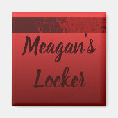 Red Swirls gepersonaliseerde locker Magneet (Voorkant)