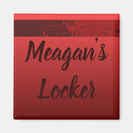 Red Swirls gepersonaliseerde locker Magneet