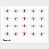 Red Swirls Guitar Dank je Stickers (Vel)