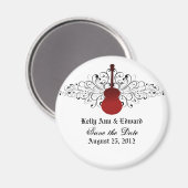 Red Swirls Guitar sparen de Magnet van de Datum (Voorkant / Achterkant)