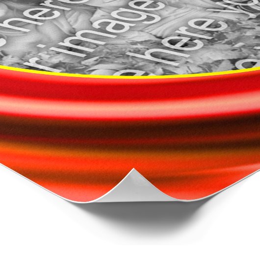 Red Swirls Lijst Creëer Uw eigen foto Poster (Hoek)